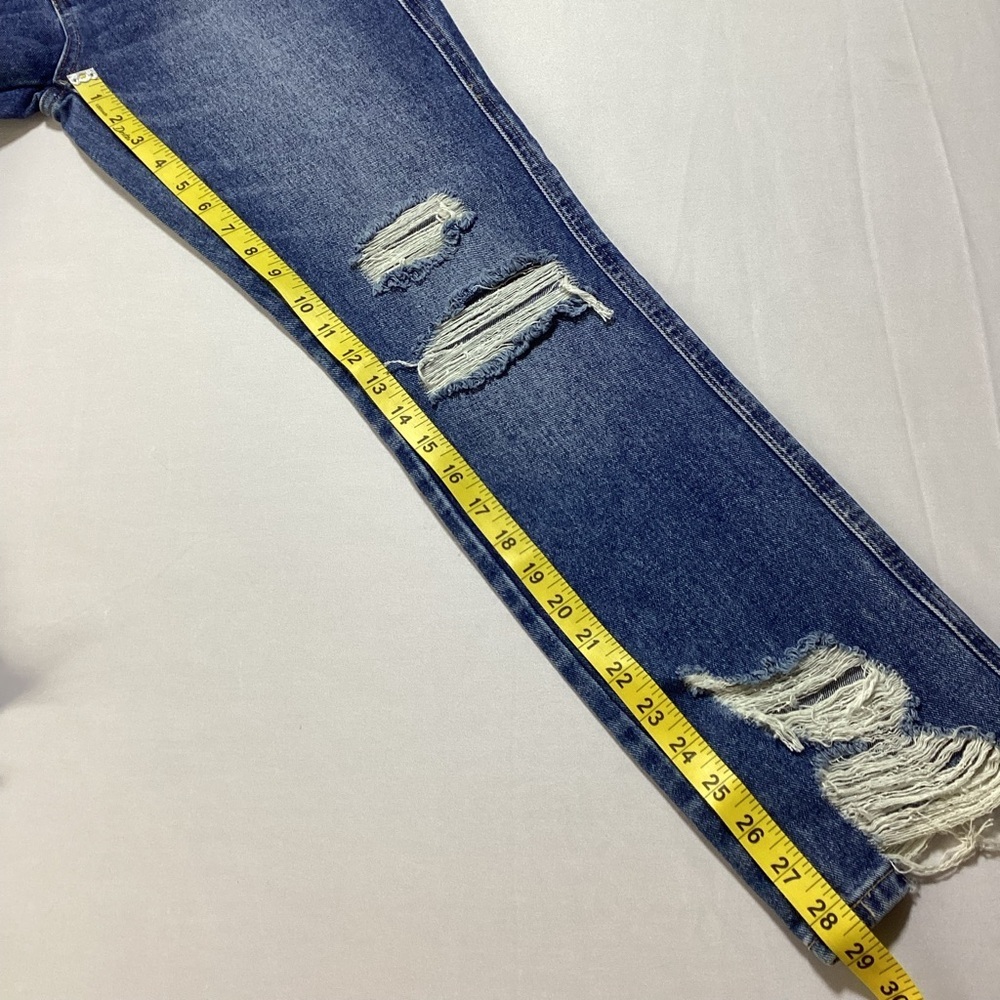 Flying Monkey Ultra High Rise Straight Blue Ripped Jeans - Picture 9 of 11